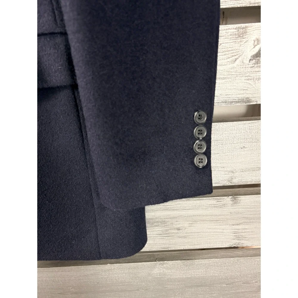 Turnbury Mens 40L Navy Blue 100% Camel Hair Blazer Sport Coat Paisley Lined NICE